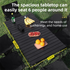 95CM Black Portable Folding Egg Roll Camping Table + 4-Pack 36CM Chairs with Storage Bag & Mesh Net- Heavy-Duty Carbon Steel Picnic Table for 4-6 People