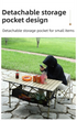 95CM Black Portable Folding Egg Roll Camping Table + 4-Pack 36CM Chairs with Storage Bag & Mesh Net- Heavy-Duty Carbon Steel Picnic Table for 4-6 People