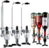 Professional Wall-Mounted Alcohol Tot Dispenser (3 Head) - Heavy Duty Adjustable Metal Wine Rack Decor with Spring-Loaded Bottle Holder