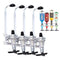 Professional Wall-Mounted Alcohol Tot Dispenser (4 Head) - Heavy Duty Adjustable Metal Wine Rack Decor with Spring-Loaded Bottle Holder