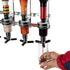 Professional Wall-Mounted Alcohol Tot Dispenser (4 Head) - Heavy Duty Adjustable Metal Wine Rack Decor with Spring-Loaded Bottle Holder