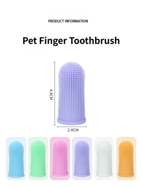 Pet Finger Toothbrush 6‑Pack – Soft 360° TPR Bristles for Dogs & Cats