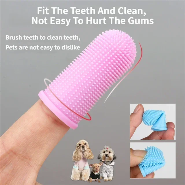 Pet Finger Toothbrush 6‑Pack – Soft 360° TPR Bristles for Dogs & Cats