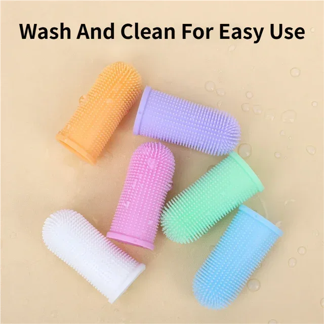 Pet Finger Toothbrush 6‑Pack – Soft 360° TPR Bristles for Dogs & Cats