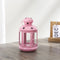 Pink European Style Star Cutout Metal Candle Lantern - Handcrafted Iron & Glass Decorative Lamp for Christmas, Home, Wedding, Party Easy to carry - Perfect for Living Room, Bedroom, Study