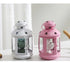 Pink European Style Star Cutout Metal Candle Lantern - Handcrafted Iron & Glass Decorative Lamp for Christmas, Home, Wedding, Party Easy to carry - Perfect for Living Room, Bedroom, Study