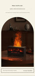 Black casing 3D Flame Effect Aroma Diffuser and Humidifier - Desktop Fireplace Design with Realistic LED Fire, 7-Color Mood Lighting, and Silent Ultrasonic Mist - Ideal for Bedroom, Living Room, Office, and Yoga Spaces - Includes Timer and Auto Shut-Off