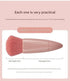 Red 5-Piece Compact Makeup Brush Set with Mirror - Synthetic Fibre Travel Case with Foundation, Powder & Blush Brushes - Portable Beauty Tool Kit for On-the-Go Touch-Ups