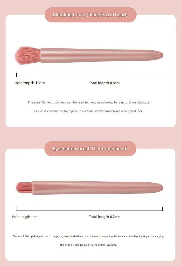 Red 5-Piece Compact Makeup Brush Set with Mirror - Synthetic Fibre Travel Case with Foundation, Powder & Blush Brushes - Portable Beauty Tool Kit for On-the-Go Touch-Ups