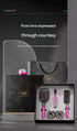 Rose Red 3-Piece Gift Box Set Premium ABS Hair Care Gift Set with Cushion Paddle Brush, Detangling Comb, Cleaning Brush & Stand - Elegant Mother’s Day or Couple’s Gift for Daily Styling and Scalp Comfort