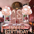 Rose Gold 18th Birthday Balloon Decoration Set - Foil Number Balloons, Happy Birthday Letter Banner, Tassel Curtain, Confetti Balloons, Latex Balloons & Tape - Complete Party Decor Kit for 18th, 21st, 30th  Birthdays