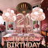 Rose Gold 21th  Birthday Balloon Decoration Set - Foil Number Balloons, Happy Birthday Letter Banner, Tassel Curtain, Confetti Balloons, Latex Balloons & Tape - Complete Party Decor Kit for 18th, 21st, 30th  Birthdays