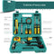 Green 12 Piece Set -Multi-Purpose Home & Car Tool Kit -  Durable Blow-Molded Case, Utility Knife, Tape Measure, Pliers, Hammer, Screwdrivers, Allen Keys - Compact Emergency Repair Set for DIY and Auto Maintenance