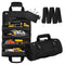 Black Multi-Purpose 600D Oxford Cloth Roll-Up Tool Organizer Bag – Heavy-Duty Waterproof & Anti-Scratch Organizer for Electricians, Mechanics & Automotive Use-Duty Oxford Fabric - Multi-Pocket Storage for Electricians, Mechanics & DIY Enthusiasts