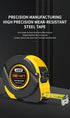 5M Heavy Duty Steel Tape Measure -  Metric & Imperial Dual Scale - High Carbon Steel Blade, Anti-Slip ABS+TPR Casing, Push-Button Lock, Wear-Resistant for Construction & DIY
