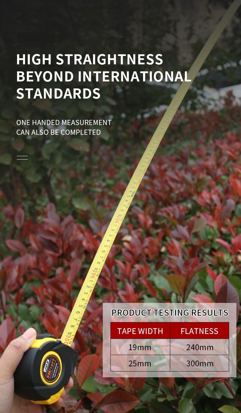 5M Heavy Duty Steel Tape Measure -  Metric & Imperial Dual Scale - High Carbon Steel Blade, Anti-Slip ABS+TPR Casing, Push-Button Lock, Wear-Resistant for Construction & DIY