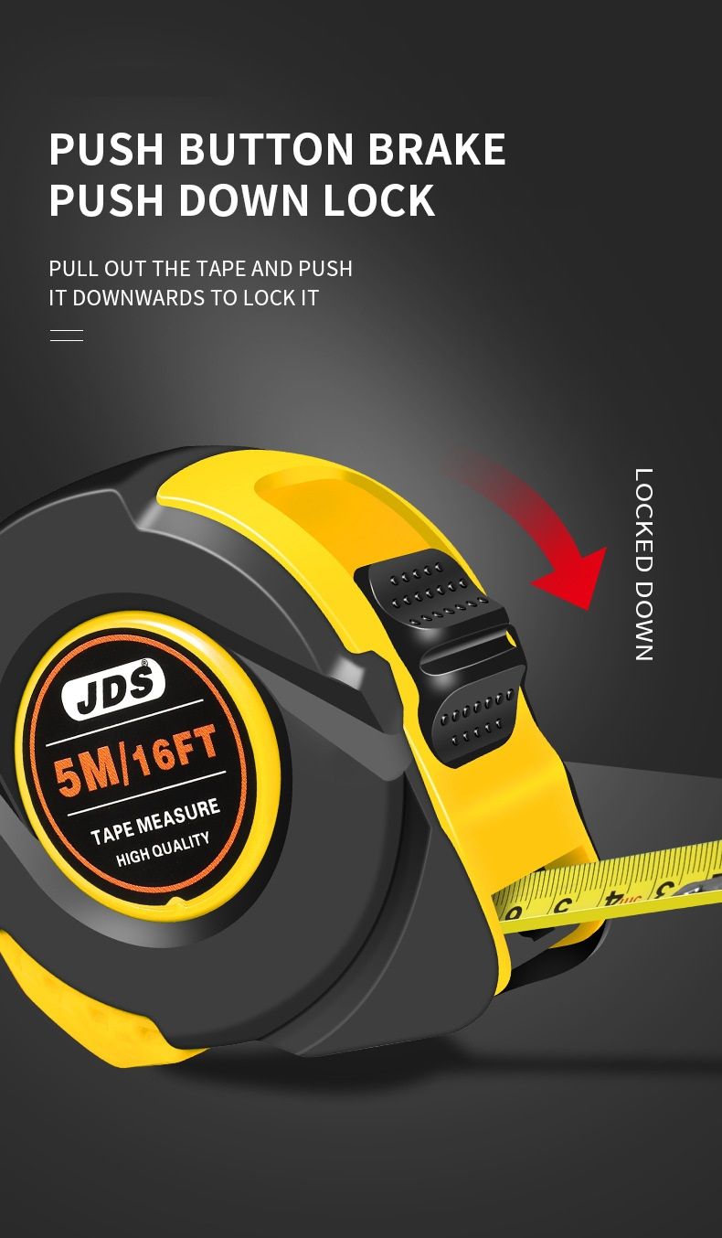 7.5M Heavy Duty Steel Tape Measure -  Metric & Imperial Dual Scale - High Carbon Steel Blade, Anti-Slip ABS+TPR Casing, Push-Button Lock, Wear-Resistant for Construction & DIY