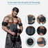 Blue EMS Muscle Stimulator Belt Set - Rechargeable Abdominal Toning Trainer with Multiple Pads and Modes