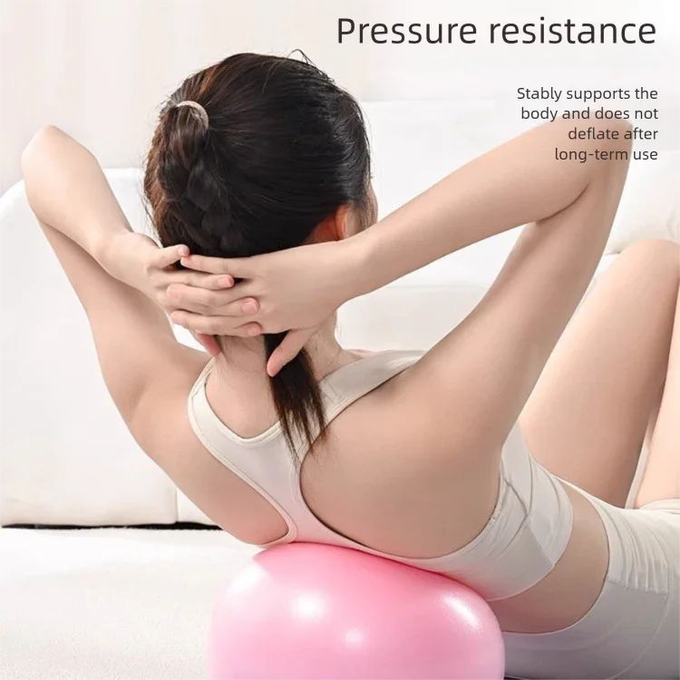 Blue Anti-Burst Yoga Exercise Ball with Manual Hand Pump - 25cm Thickened Stability Ball for Pilates Core Training Fitness