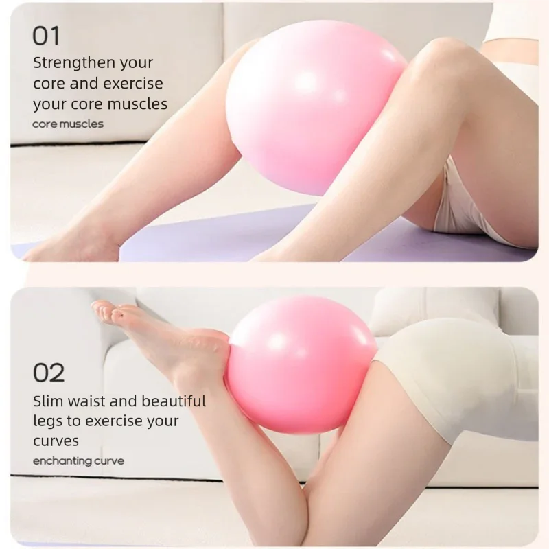 Blue Anti-Burst Yoga Exercise Ball with Manual Hand Pump - 25cm Thickened Stability Ball for Pilates Core Training Fitness