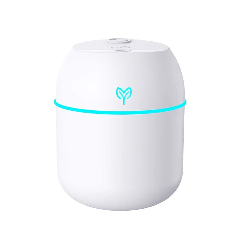 White Mini USB Humidifier Large Mist - Desktop Ultrasonic Air Humidifier with Colorful LED Light