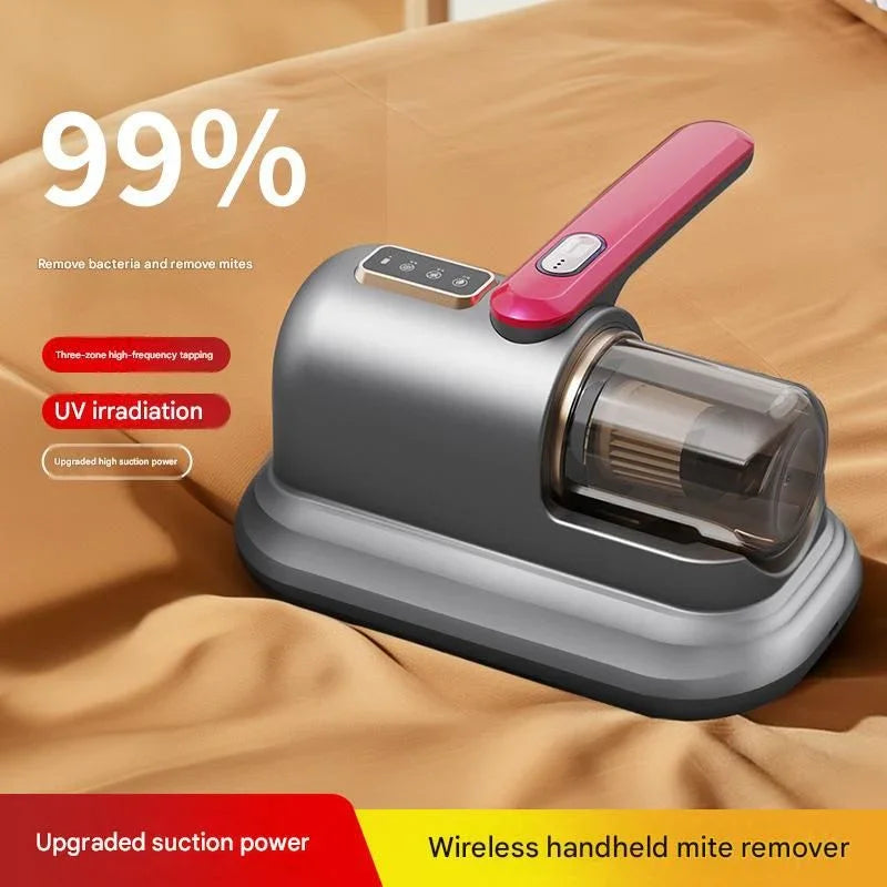 Blue-violet Wireless Mite Vacuum Cleaner with UV Light - High Suction Handheld Bed Dust Mite Remover