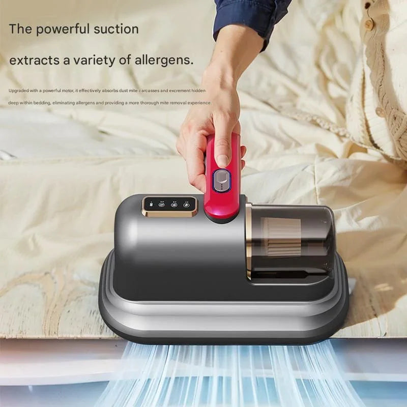 Blue-violet Wireless Mite Vacuum Cleaner with UV Light - High Suction Handheld Bed Dust Mite Remover