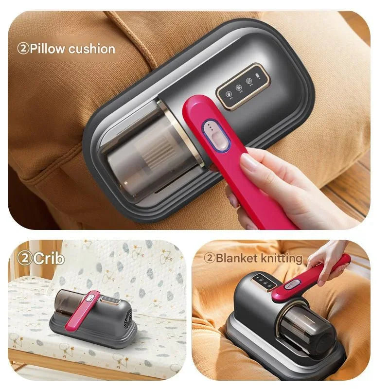 Greyish-purple Wireless Mite Vacuum Cleaner with UV Light - High Suction Handheld Bed Dust Mite Remover