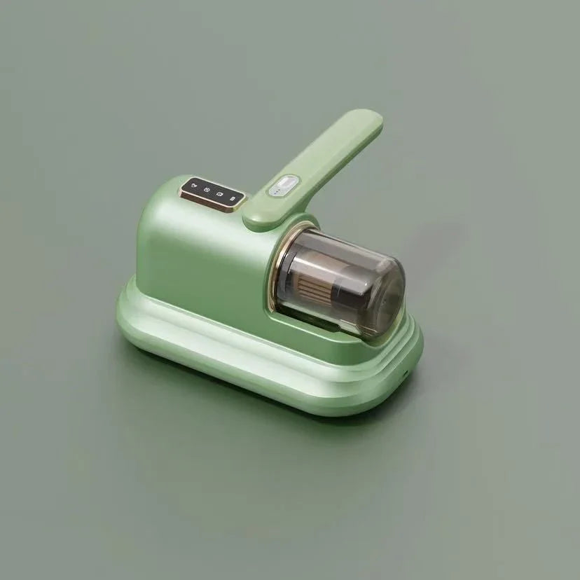 Green Wireless Mite Vacuum Cleaner with UV Light - High Suction Handheld Bed Dust Mite Remover