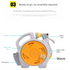 Yellow Portable Hose Reel Cart with 14m Hose 7-Pattern Spray Gun Garden Watering System