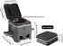 Portable Travel Toilet with Integrated Dual Storage Wings & Odor-Proof Lid – Ergonomic Reusable Foldable Commode with 12.7cm Folding Height for Car Travel & Outdoor Use (Black Grey)
