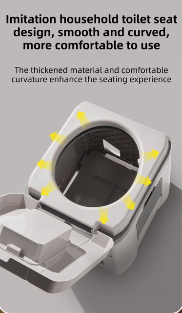 Portable Travel Toilet with Integrated Dual Storage Wings & Odor-Proof Lid – Ergonomic Reusable Foldable Commode with 12.7cm Folding Height for Car Travel & Outdoor Use (Black Grey)
