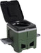 Portable Travel Toilet with Integrated Dual Storage Wings & Odor-Proof Lid – Ergonomic Reusable Foldable Commode with 12.7cm Folding Height for Car Travel & Outdoor Use (Black Green)