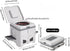 Portable Travel Toilet with Integrated Dual Storage Wings & Odor-Proof Lid – Ergonomic Reusable Foldable Commode with 12.7cm Folding Height for Car Travel & Outdoor Use (Sandy)