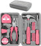 24-Piece Pink Multifunctional Home Tool Kit for Women - Compact Mini Starter Hardware Set with Hammer, Pliers, Screwdrivers - Portable Household Hand Tools for DIY Assembly & Gift Giving