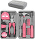 24-Piece Pink Multifunctional Home Tool Kit for Women - Compact Mini Starter Hardware Set with Hammer, Pliers, Screwdrivers - Portable Household Hand Tools for DIY Assembly & Gift Giving