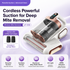 Blue and Gold Wireless UV Mattress Vacuum Cleaner and Handheld Mite Removal Vacuum - Portable Bed Cleaner with 8KPA Strong Suction, Ultrasonic & UV Light Sterilization, 520ML Large Dual Dust Cup, HEPA Filter and LED Display