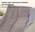 2-in-1 Winter Camping Warmth Kit with Carry Bag:  210 * 75cm Beige Portable Waterproof Warm Sleeping Bag and 200 * 140cm Large Black Double Layer Waterproof Fleece Camping Blanket for Hiking Travel Indoor Outdoor Use
