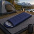 2-in-1 Winter Camping Warmth Kit with Carry Bag:  210 * 75cm Navy Blue Portable Waterproof Warm Sleeping Bag and 200 * 140cm Large Black Double Layer Waterproof Fleece Camping Blanket for Hiking Travel Indoor Outdoor Use