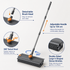 Grey and White 360°Rotating Detachable V-Shaped Floor Scrub Brush for Indoor & Outdoor Use – 3-in-1 Groove Corner Gap Cleaning Tool with Silicone Squeegee, 134CM Stainless Steel Telescopic Handle and Collection Clip