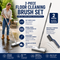 2-Piece Deep Cleaning Floor Brush and Mini Detail Gap Brush Set for Large Surfaces & Tight Gaps – Grey White Heavy Duty 360° Rotating V-Shaped Floor Scrubber with Silicone Squeegee and 134CM Telescopic Handle for Outdoor & Indoor Use