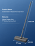 2-Piece Deep Cleaning Floor Brush and Mini Detail Gap Brush Set for Large Surfaces & Tight Gaps – Grey White Heavy Duty 360° Rotating V-Shaped Floor Scrubber with Silicone Squeegee and 134CM Telescopic Handle for Outdoor & Indoor Use