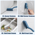 2-Piece Deep Cleaning Floor Brush and Mini Detail Gap Brush Set for Large Surfaces & Tight Gaps – Grey White Heavy Duty 360° Rotating V-Shaped Floor Scrubber with Silicone Squeegee and 134CM Telescopic Handle for Outdoor & Indoor Use
