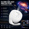 White USB Powered Galaxy Star Projector and Earth Globe Night Light with 12 HD Space Films, 1H / 2H Timer, Nebula Dynamic Rotation Effect & Adjustable Focus for Bedroom Home Decor