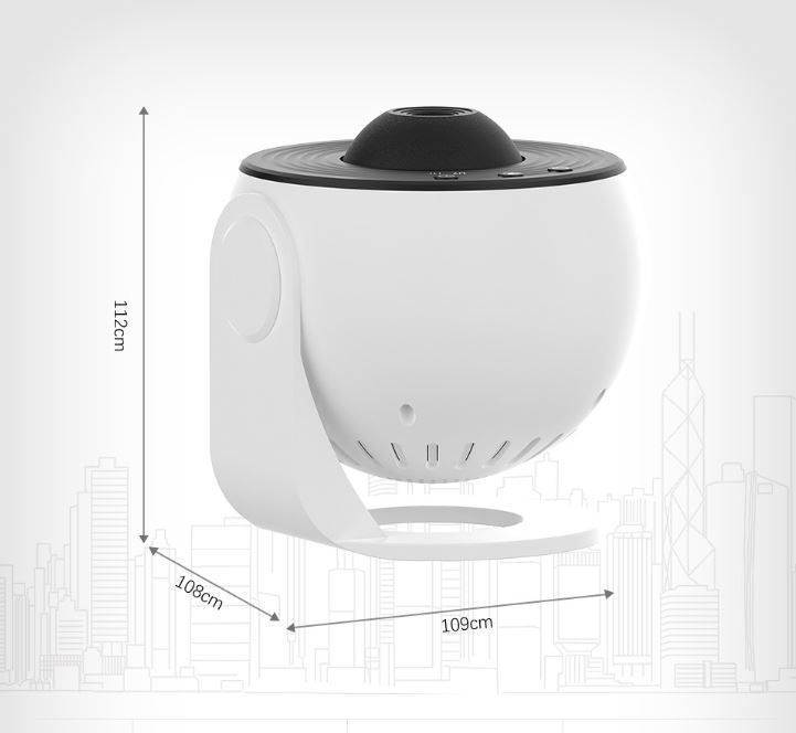 White USB Powered Galaxy Star Projector and Earth Globe Night Light with 12 HD Space Films, 1H / 2H Timer, Nebula Dynamic Rotation Effect & Adjustable Focus for Bedroom Home Decor