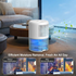 White Portable Home Quiet Mini Dehumidifier - 2L Large Visible Water Tank, 7-Color Sleep Aid Night Light, Air Purification, Auto Shut-Off and 40W Low Power for Bedroom Studies and Closet (5–70m²)