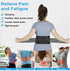Self Heating Magnetic Therapy Back & Abdomen Compression Brace with 2 Adjustable Elasticity Straps– Breathable Posture Corrector and Lumbar Support Belt for Back Pain Relief, Black L Size