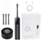 Black Rechargeable Dual-Action Vibration & 45° Scientific Sweep Cleaning Electric Toothbrush with 5 Brushing Modes, 4 Brush Head and Storage Base - Smart 2 Min Timer and 30s Quad Reminder, High-Density Rounded Bristles and 3D Precision Brush Head Design
