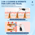 Microbubble Oxygen Hydration Facial Pore Cleanser and Purple Reusable Ice Roller Set with Waste Separation Design, 3 Level Vacumn Suction and 6 Replaceable Heads - Portable Facial Pore Cleaning & Cooling Kit for Home & Travel Skincare