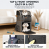 Grey Double Layer Pet Backpack and Trolley Carrier - Foldable Large Capacity Design, Breathable Mesh Window, Zipper Access, Fixing Attachment and Organised Side Storage for Travel and Vet Visits